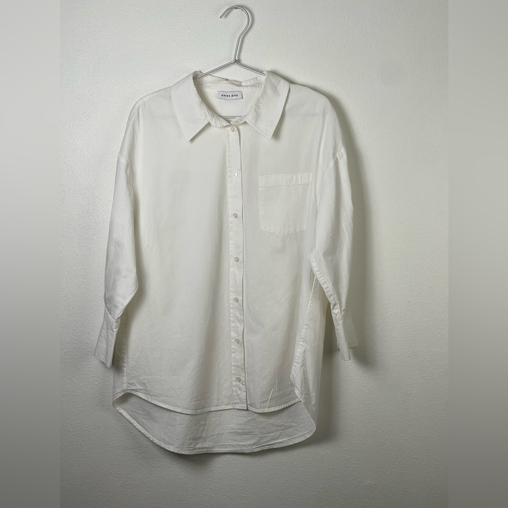 Anine Bing Mika White Poplin Button Up
